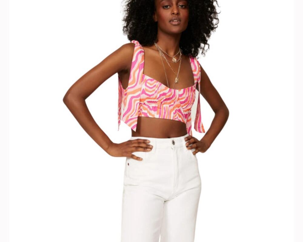 Solid & Striped The Frankie Bra Top In Abstract Zebra